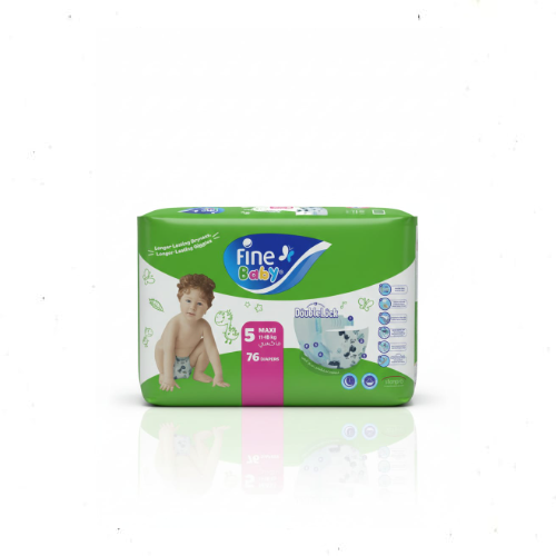 حفاضات فاين بيبي مقاس 5 (11-18 كيلو) - عبوة جامبو 76 حفاضة لجفاف أطول وضحكات أعلى