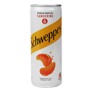 كانز مياه غازية شويبس  بريميوم بنكهة اليوسفي - Schweppes Premium Sparkling Tangerine