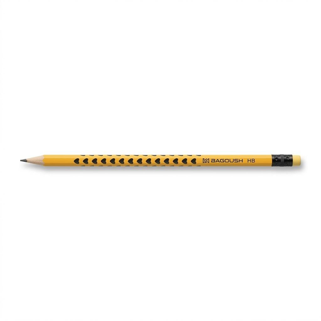 قلم رصاص خشب بجوش HB مع ممحاة - Bagoush HB Wooden Pencil with Eraser
