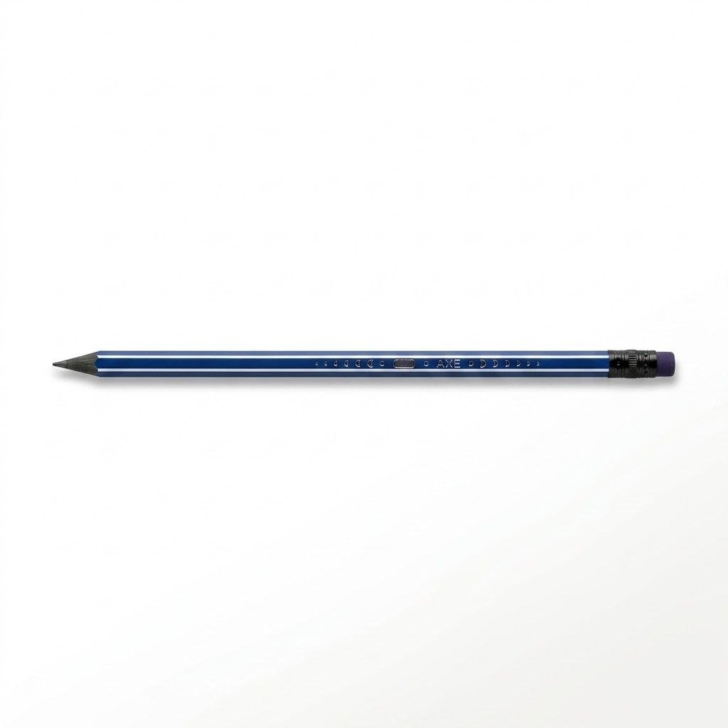 قلم رصاص أكس الأزرق مع ممحاة - Axe Blue Wooden Pencil with Eraser