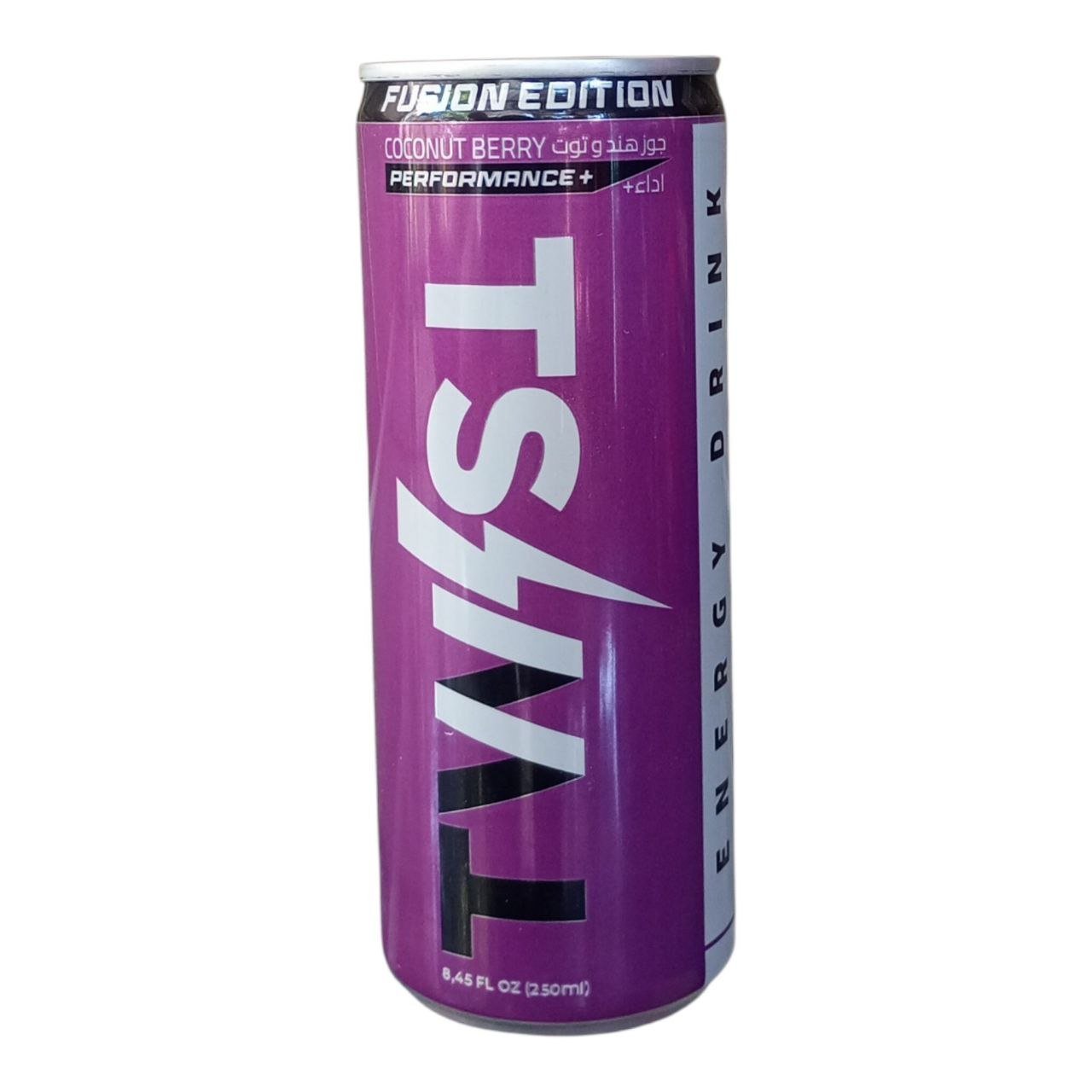 كانز مشروب طاقة تويست جوز هند وتوت - Twist Energy Drink Coconut Berry Can