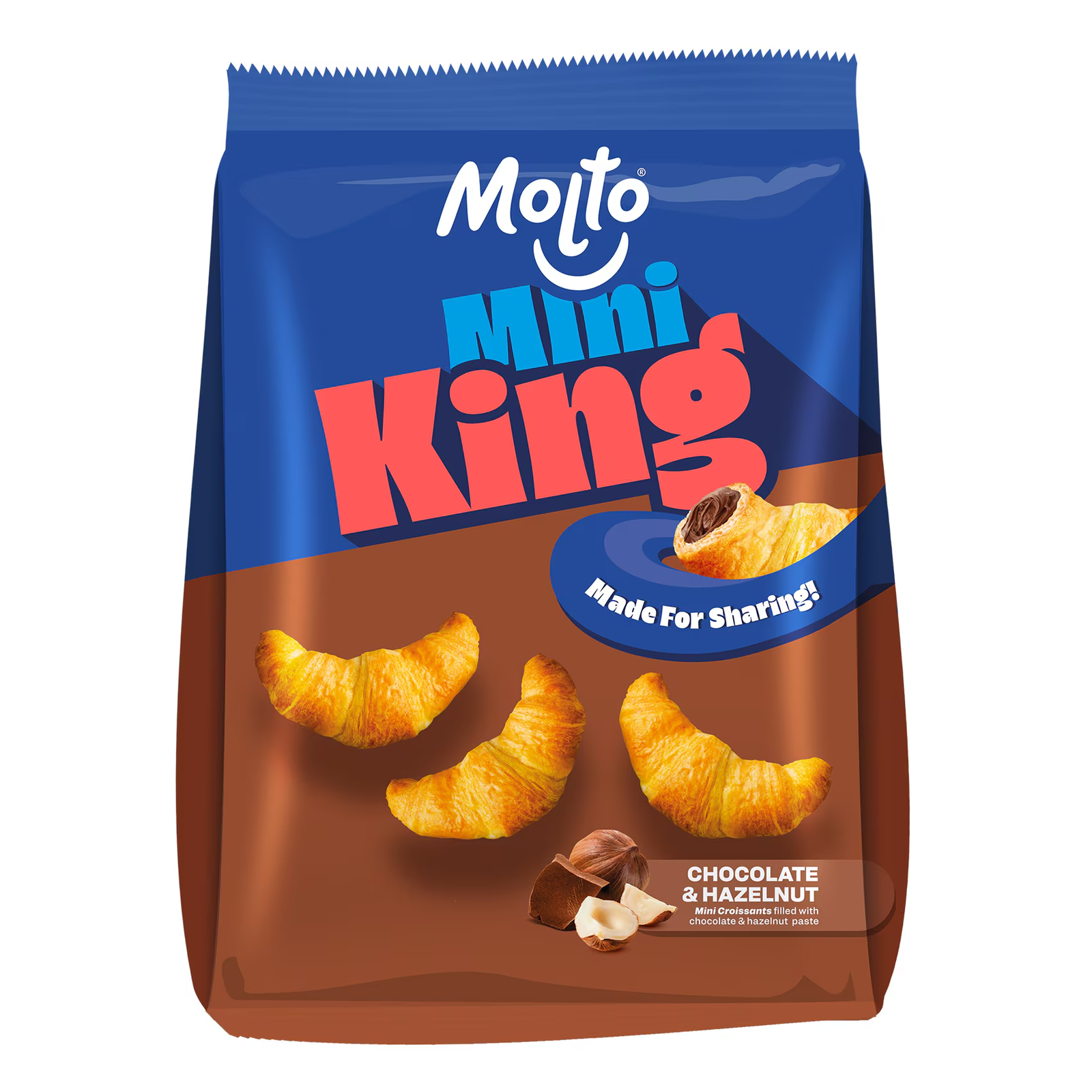 كرواسون ميني كينج مولتو بالشوكولاتة والبندق - Molto Mini King Chocolate & Hazelnut Croissant