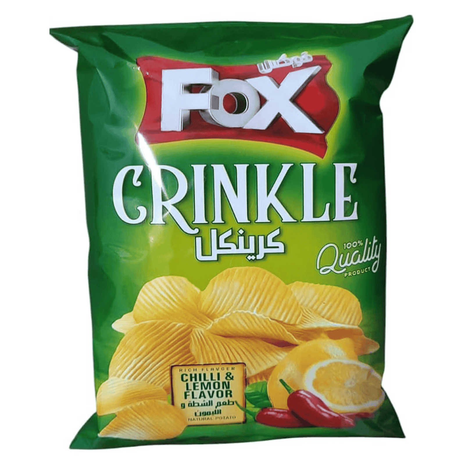 شيبسي فوكس كرينكل بطعم الشطة والليمون - Fox Chips Crinkle Chilli & Lemon