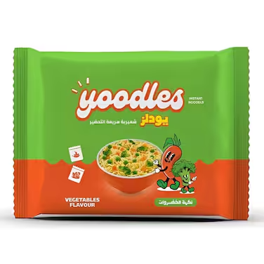 شعيرية سريعة التحضير يودلز بنكهة الخضار - Yoodles Instant Noodles Vegetables