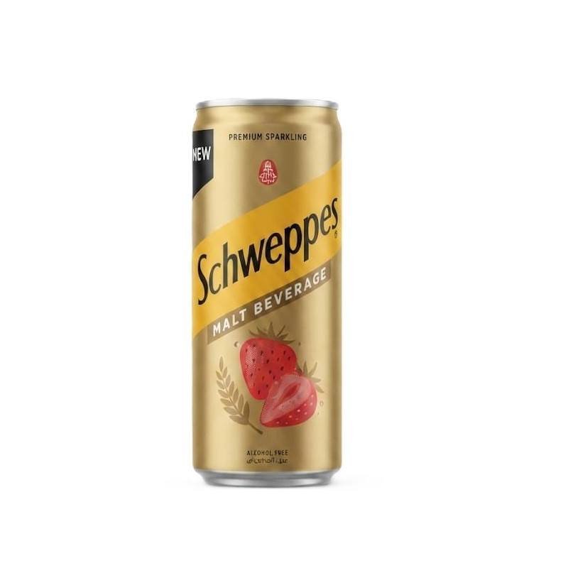 كانز مشروب شعير شويبس جولد ستراوبري - Schweppes Gold Strawberry Malt Beverage Can