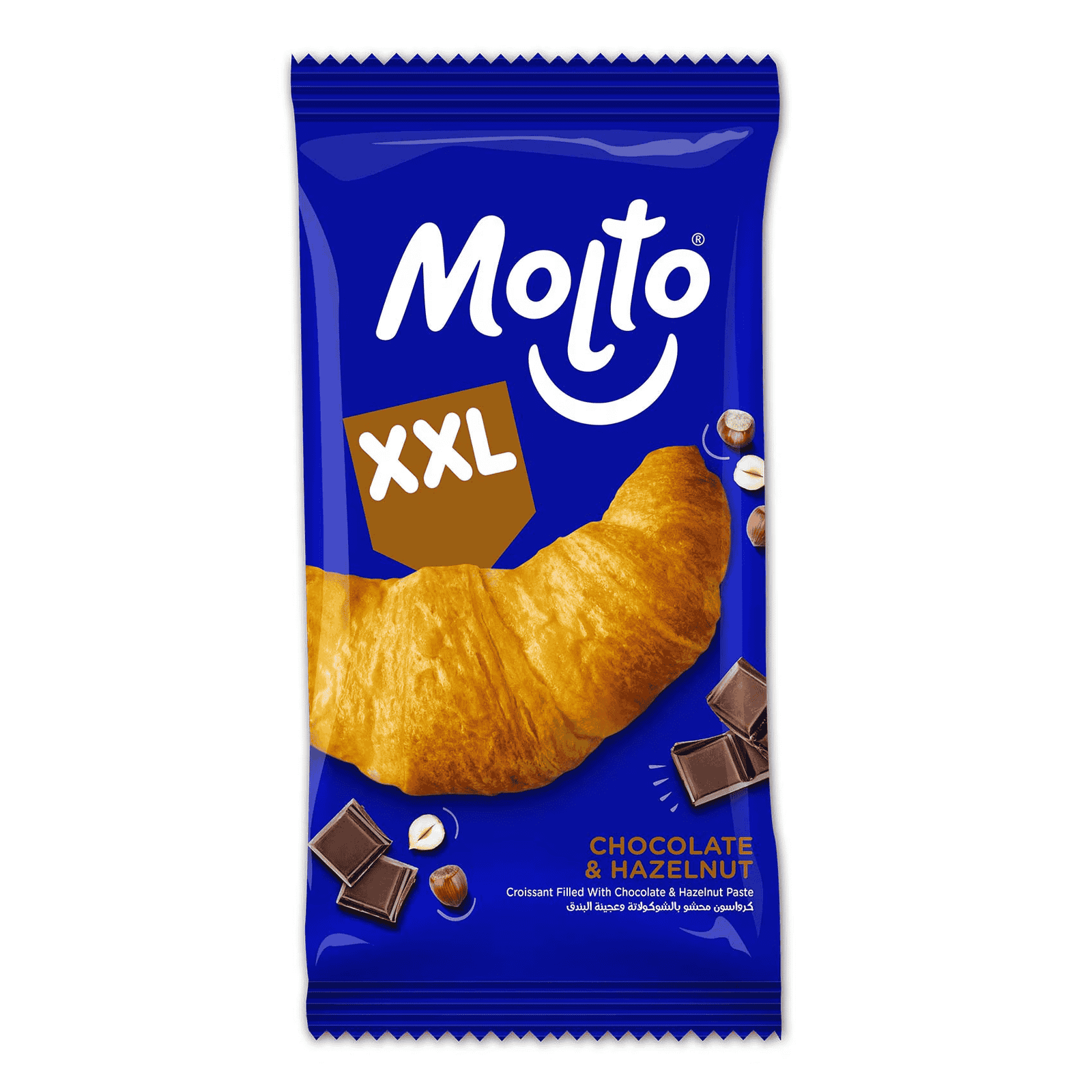 كرواسون مولتو XXL بالشوكولاتة وكريمة البندق 30 جم - Molto XXL Chocolate & Hazelnut Croissant 30g