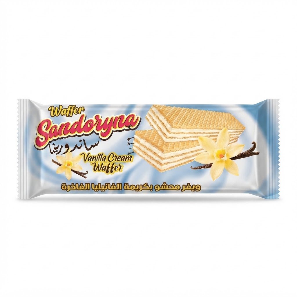 بسكويت ويفر ساندورينا بكريمة الفانيليا - Sandoryna Vanilla Cream Wafer